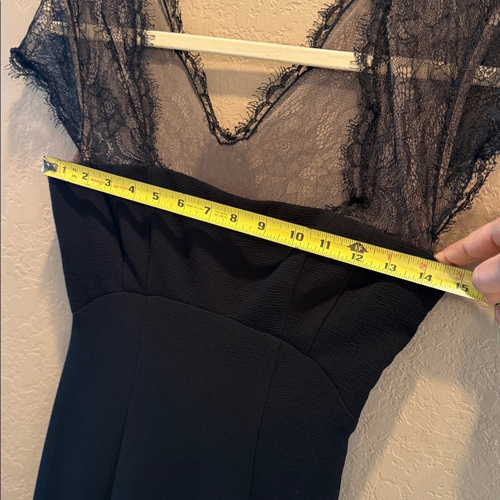 BCBG MaxAzria Black Lace Julia Crepe Gown Size 2 NEW - Picture 12 of 17
